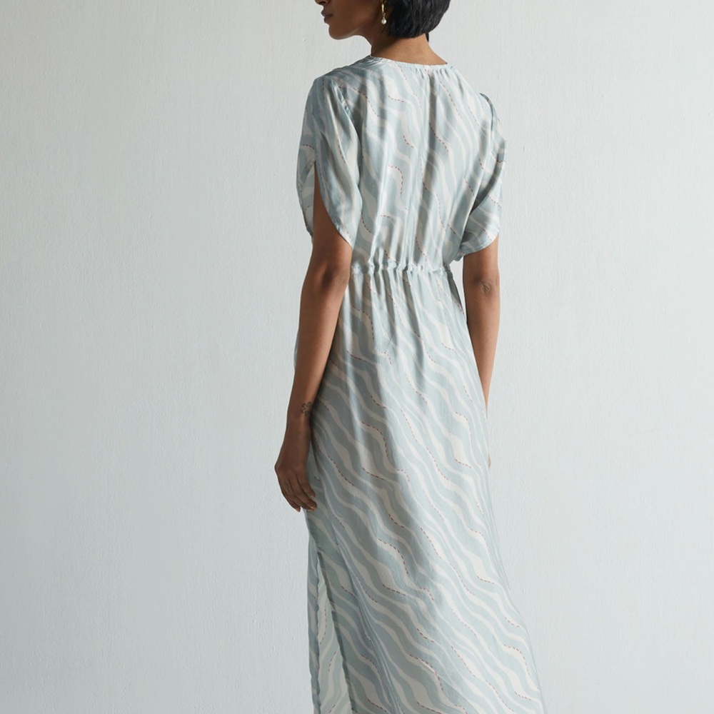 Reistor X Madewell “Bar to Beach” Blue and White Maxi Dress - Picture 3 of 8